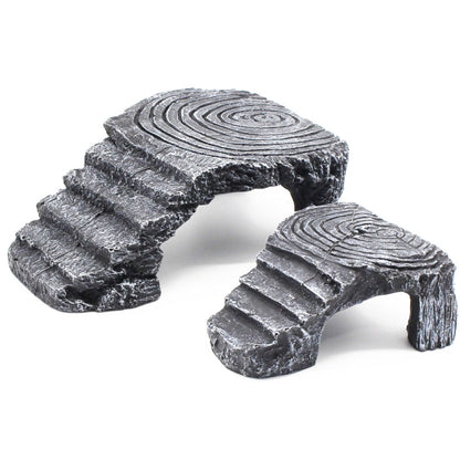 Turtle Aquascape Climbing Platform สัตว์เลื้อยคลานซ่อนถ้ำ แพลตฟอร์มเต่าสามขา, Small, Large