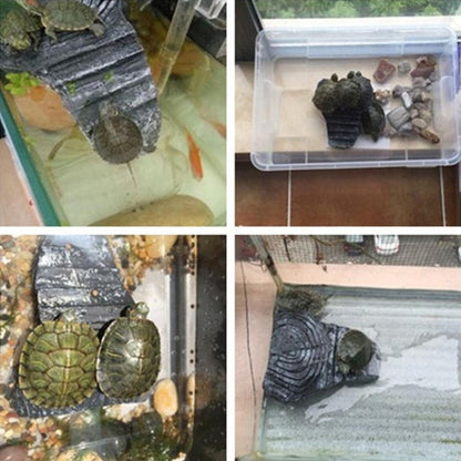 Turtle Aquascape Climbing Platform สัตว์เลื้อยคลานซ่อนถ้ำ แพลตฟอร์มเต่าสามขา, Small, Large