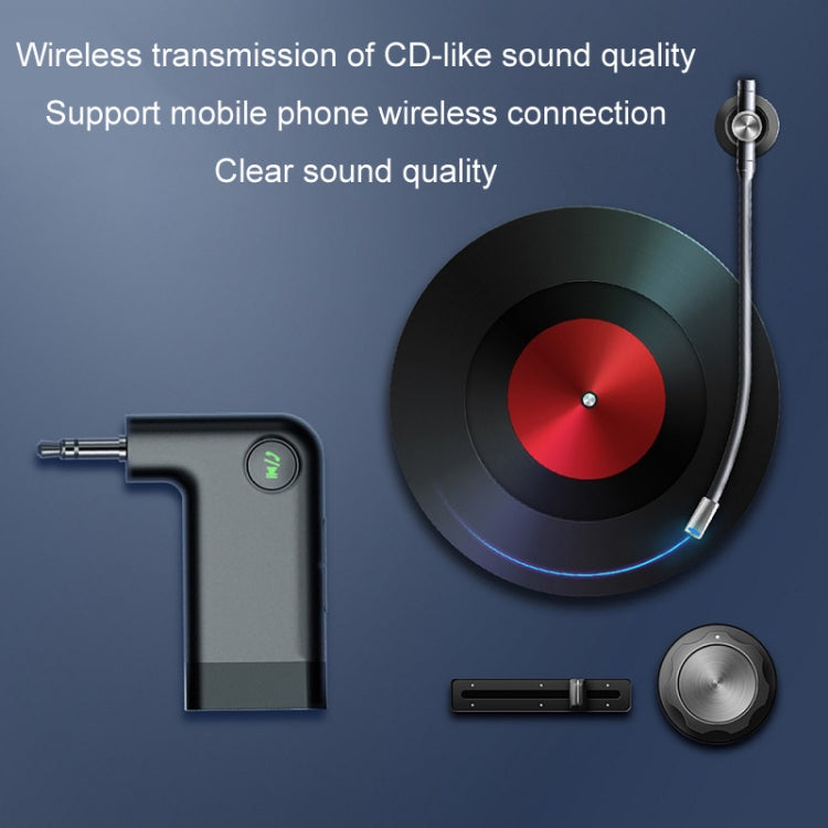S-18 Car Mini AUX Audio Adapter ไร้สาย Bluetooth 5.0 ตัวรับ, S-18