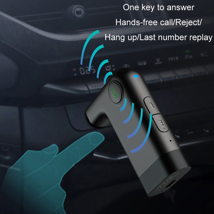 S-18 Car Mini AUX Audio Adapter ไร้สาย Bluetooth 5.0 ตัวรับ, S-18