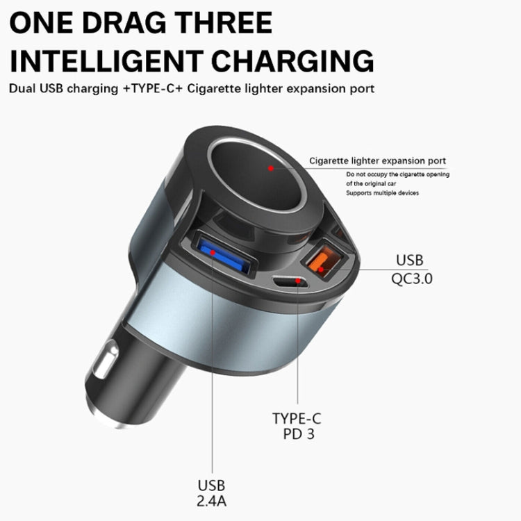 5V3A ที่จุดบุหรี่ PD Super Fast Charging เครื่องชาร์จในรถยนต์มัลติฟังก์ชั่น, 5V 3A Black, 5V 3A White