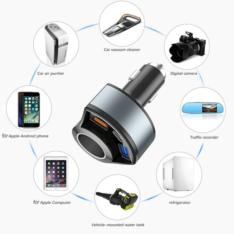 5V3A ที่จุดบุหรี่ PD Super Fast Charging เครื่องชาร์จในรถยนต์มัลติฟังก์ชั่น, 5V 3A Black, 5V 3A White
