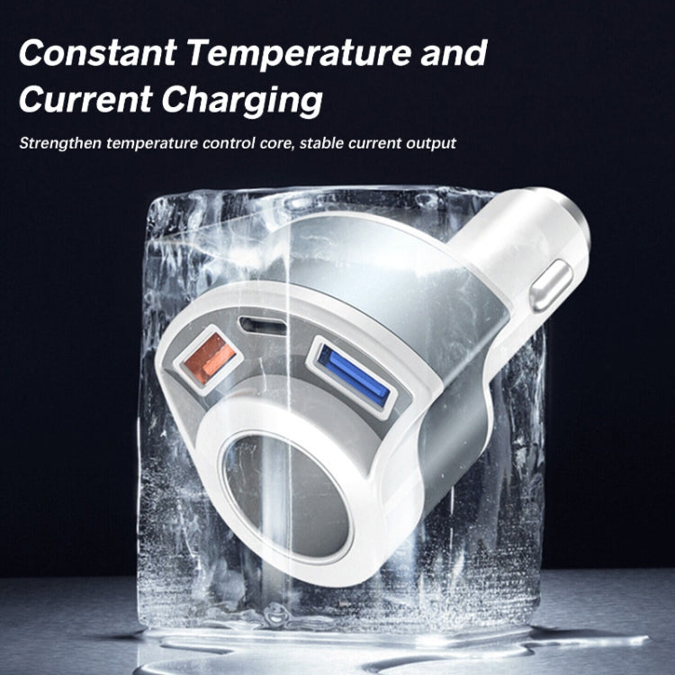 5V3A ที่จุดบุหรี่ PD Super Fast Charging เครื่องชาร์จในรถยนต์มัลติฟังก์ชั่น, 5V 3A Black, 5V 3A White