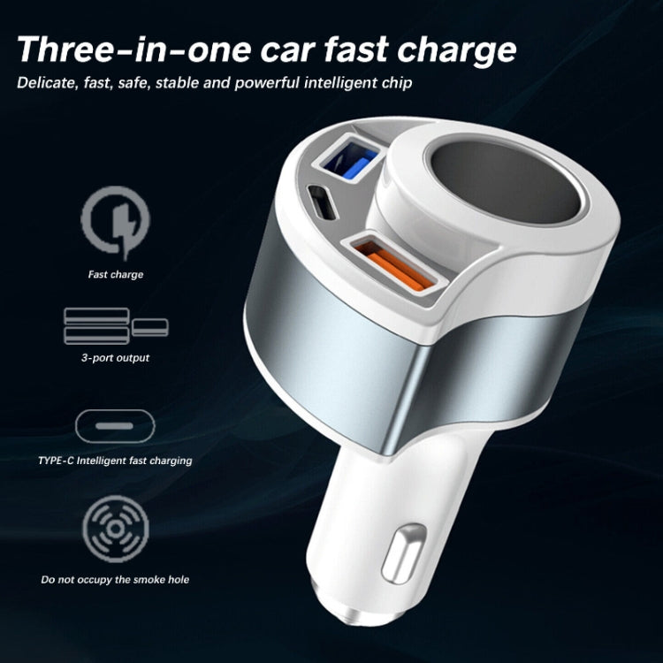 5V3A ที่จุดบุหรี่ PD Super Fast Charging เครื่องชาร์จในรถยนต์มัลติฟังก์ชั่น, 5V 3A Black, 5V 3A White