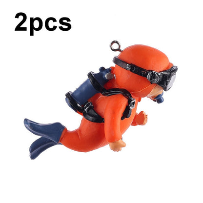 2 ชิ้นตู้ปลานักประดาน้ำพิพิธภัณฑ์สัตว์น้ำเครื่องประดับตกแต่ง Aquascape, Regular Blue, Regular Orange, Regular Black, Regular Pink, Regular Green, With Camera Blue, With Camera Black, With Camera Pink, With Camera Green, With Camera Orange