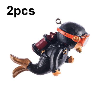 2 ชิ้นตู้ปลานักประดาน้ำพิพิธภัณฑ์สัตว์น้ำเครื่องประดับตกแต่ง Aquascape, Regular Blue, Regular Orange, Regular Black, Regular Pink, Regular Green, With Camera Blue, With Camera Black, With Camera Pink, With Camera Green, With Camera Orange