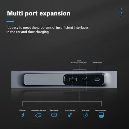 สำหรับ Tesla รุ่น 3/Y รถ T09 คอนโซลกลาง 27W 3-in-1 USB Hub Docking Station, T09