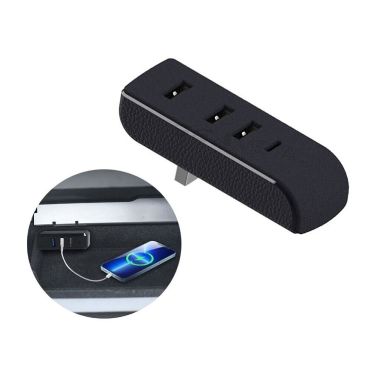 สำหรับ Tesla รุ่น 3/Y รถ AH37 3 USB + 1 Type-C/USB-C Port Hub Docking Station, AH37