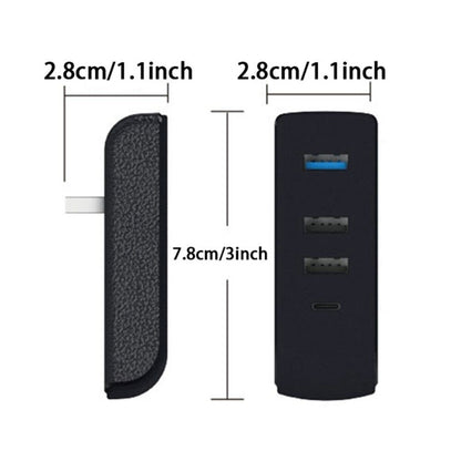 สำหรับ Tesla รุ่น 3/Y รถ AH37 3 USB + 1 Type-C/USB-C Port Hub Docking Station, AH37