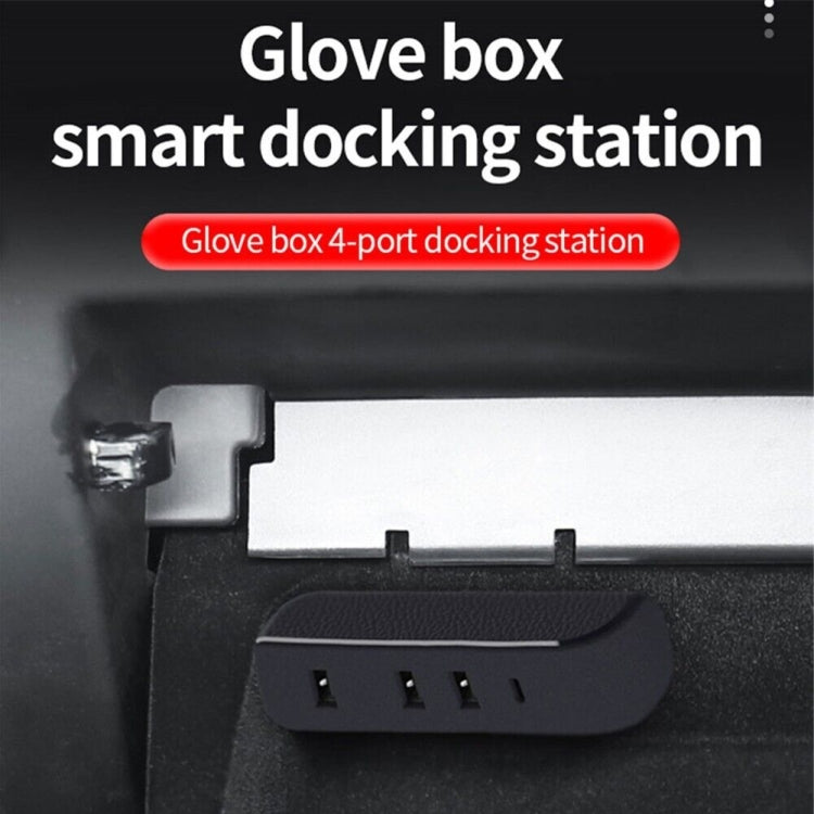 สำหรับ Tesla รุ่น 3/Y รถ AH37 3 USB + 1 Type-C/USB-C Port Hub Docking Station, AH37
