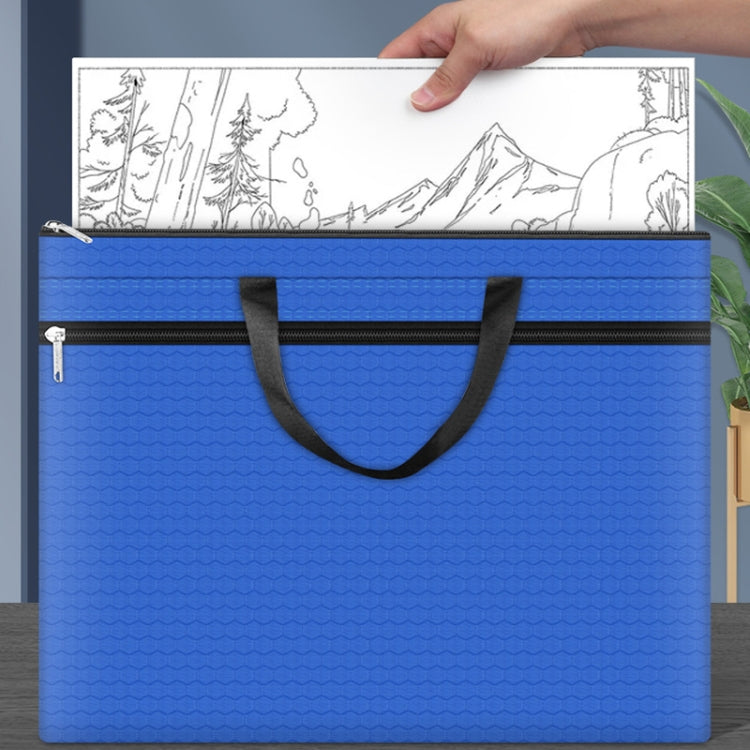 A3-8133 กระเป๋าใส่แฟ้มซิปแบบใช้มือถือความจุขนาดใหญ่ Oxford Cloth Waterproof Art Storage Bag