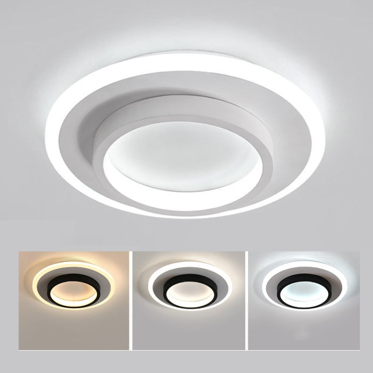 20W ไฟทางเดินลดแสง 3 สี LED ไฟเพดานทางเดินทางเข้าห้องรับฝากของ, White Circle, White Square, Black Circular, Black Square