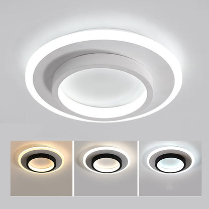 20W ไฟทางเดินลดแสง 3 สี LED ไฟเพดานทางเดินทางเข้าห้องรับฝากของ, White Circle, White Square, Black Circular, Black Square