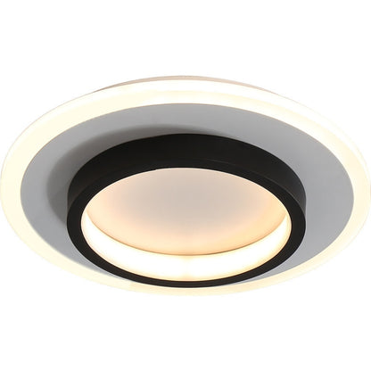 20W ไฟทางเดินลดแสง 3 สี LED ไฟเพดานทางเดินทางเข้าห้องรับฝากของ, White Circle, White Square, Black Circular, Black Square
