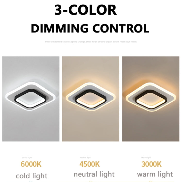20W ไฟทางเดินลดแสง 3 สี LED ไฟเพดานทางเดินทางเข้าห้องรับฝากของ, White Circle, White Square, Black Circular, Black Square