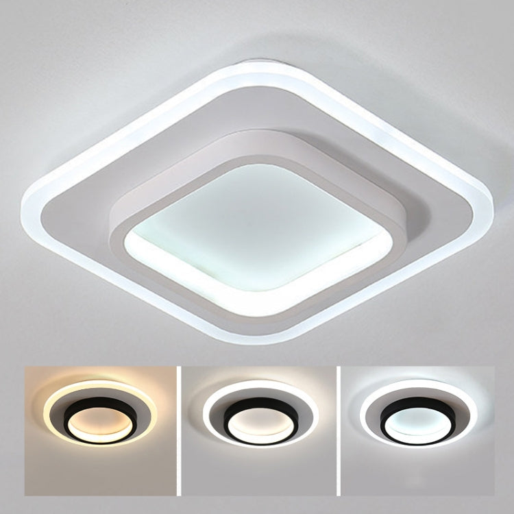 20W ไฟทางเดินลดแสง 3 สี LED ไฟเพดานทางเดินทางเข้าห้องรับฝากของ, White Circle, White Square, Black Circular, Black Square