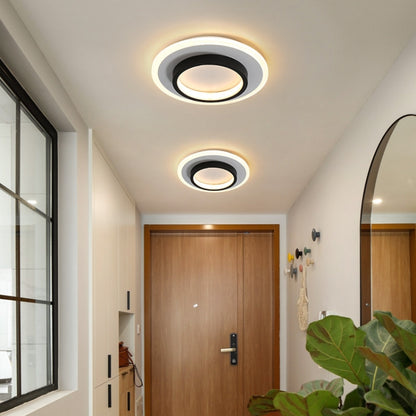 20W ไฟทางเดินลดแสง 3 สี LED ไฟเพดานทางเดินทางเข้าห้องรับฝากของ, White Circle, White Square, Black Circular, Black Square