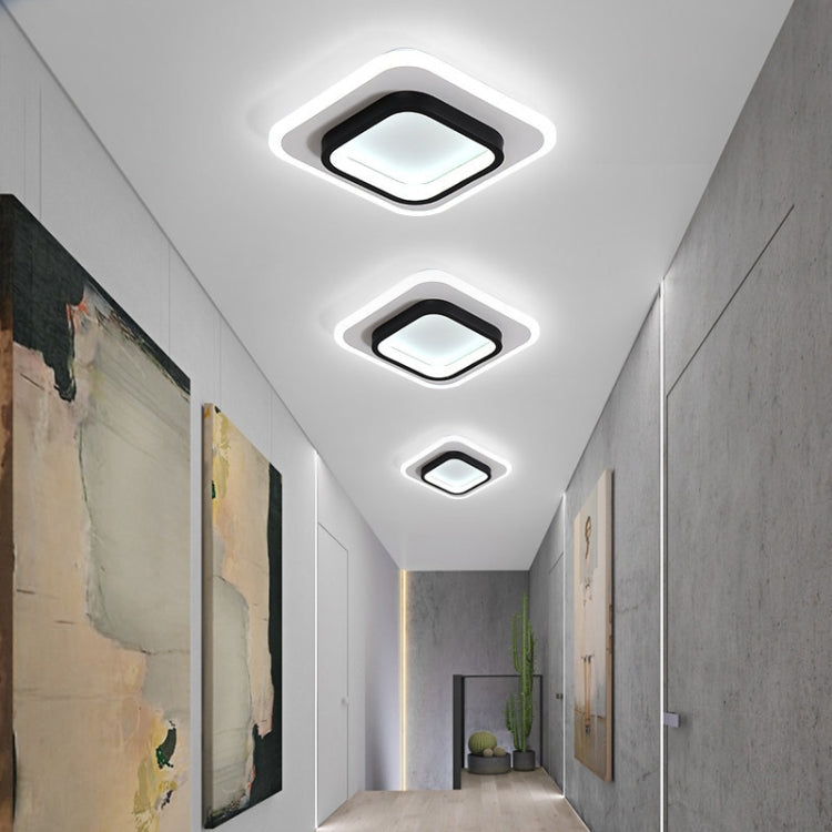 20W ไฟทางเดินลดแสง 3 สี LED ไฟเพดานทางเดินทางเข้าห้องรับฝากของ, White Circle, White Square, Black Circular, Black Square