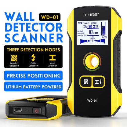 FNIRSI WD-01 เครื่องตรวจจับโลหะลวดติดผนังแบบมัลติฟังก์ชั่นเครื่องสแกนสายมืด, WD-01