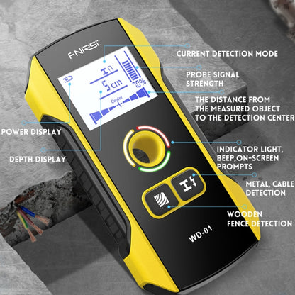 FNIRSI WD-01 เครื่องตรวจจับโลหะลวดติดผนังแบบมัลติฟังก์ชั่นเครื่องสแกนสายมืด, WD-01