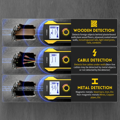 FNIRSI WD-01 เครื่องตรวจจับโลหะลวดติดผนังแบบมัลติฟังก์ชั่นเครื่องสแกนสายมืด, WD-01