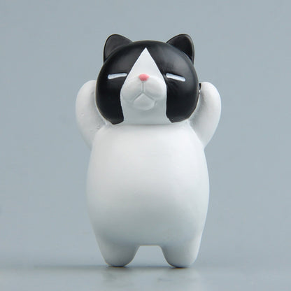 การ์ตูนแมวแม่เหล็กติดตู้เย็นเครื่องประดับเรซิ่นเครื่องประดับ, With Magnetic Sticker, Without Magnetic Sticker
