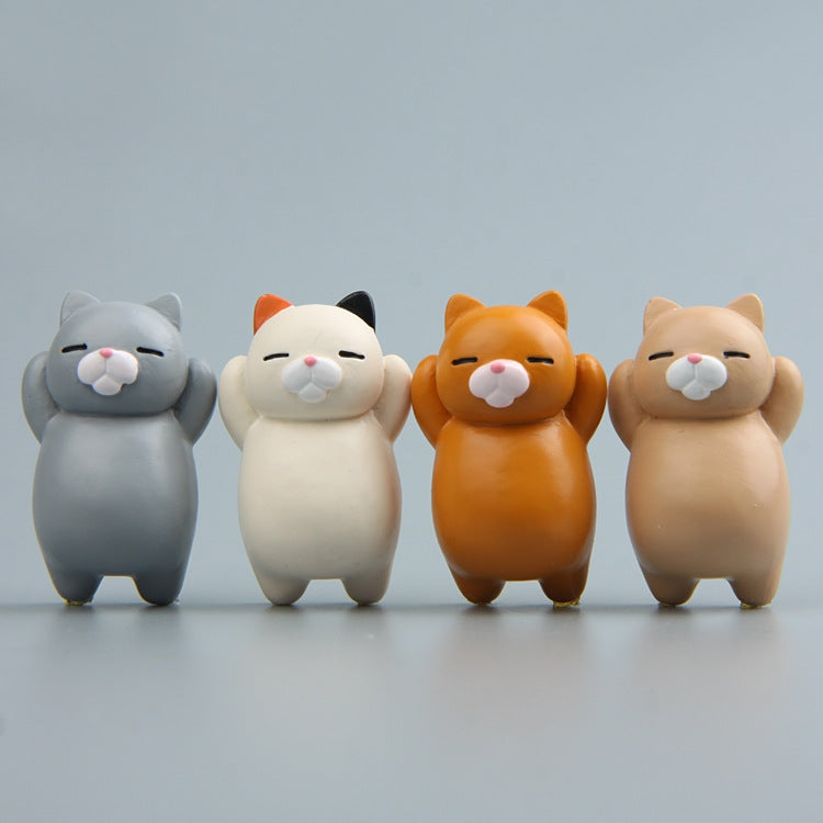 การ์ตูนแมวแม่เหล็กติดตู้เย็นเครื่องประดับเรซิ่นเครื่องประดับ, With Magnetic Sticker, Without Magnetic Sticker