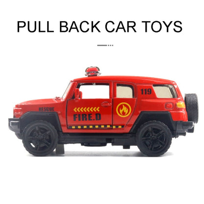 1:36 ออฟโรดรถตำรวจรถพยาบาลโมเดลรถเด็กของเล่นมีเสียงและไฟ, Police Car, Ambulance Car, fire truck, Army
