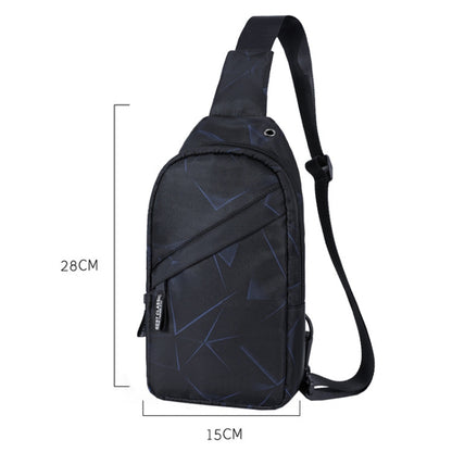 XQB990 กระเป๋าคาดหน้าอกผู้ชายกระเป๋า Messenger กระเป๋าผ้า Oxford กระเป๋ากีฬา, Line Blue, Line Black, Camouflage Dark Blue, Dynamic Blue, Snowflake Gray, Graffiti Blue