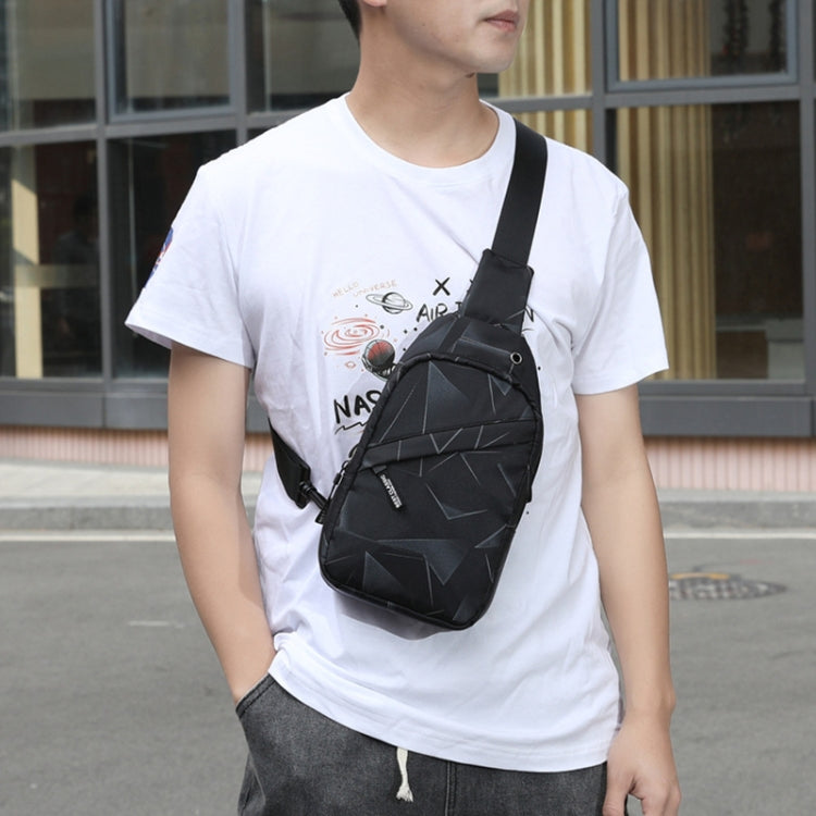 XQB990 กระเป๋าคาดหน้าอกผู้ชายกระเป๋า Messenger กระเป๋าผ้า Oxford กระเป๋ากีฬา, Line Blue, Line Black, Camouflage Dark Blue, Dynamic Blue, Snowflake Gray, Graffiti Blue
