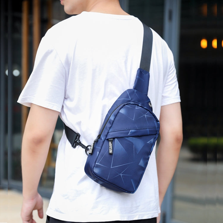 XQB990 กระเป๋าคาดหน้าอกผู้ชายกระเป๋า Messenger กระเป๋าผ้า Oxford กระเป๋ากีฬา, Line Blue, Line Black, Camouflage Dark Blue, Dynamic Blue, Snowflake Gray, Graffiti Blue