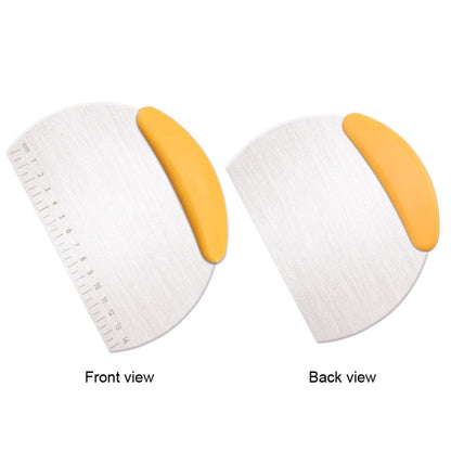เครื่องตัด Nougat ขนาดใหญ่และกว้าง 2 ชิ้นพร้อมเครื่องตัดมาตราส่วน, 2pcs Large (Yellow)