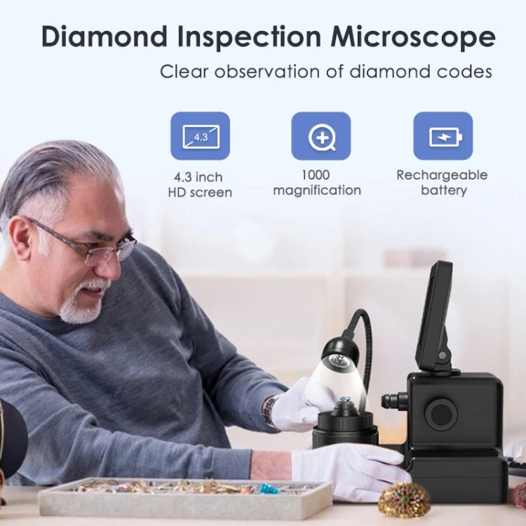 HJ1000 50-1000X Diamond Waist Code Microscope GIA เครื่องประดับรหัสเอวตราสาร, HJ1000