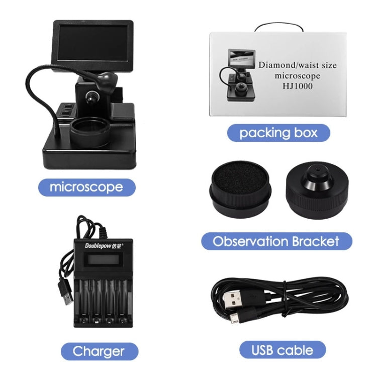 HJ1000 50-1000X Diamond Waist Code Microscope GIA เครื่องประดับรหัสเอวตราสาร, HJ1000