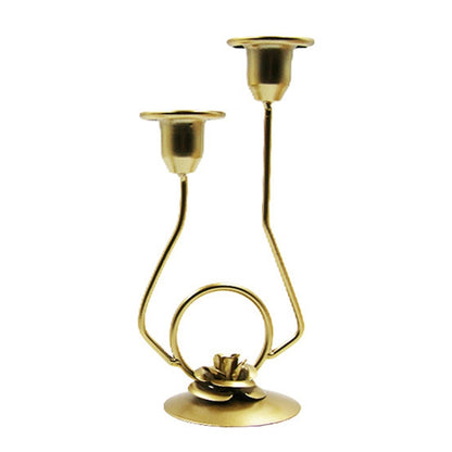 Wrought Iron Double-Headed Candlesticks Party งานแต่งงาน เชิงเทียนตกแต่งโต๊ะ, Silk, Iron