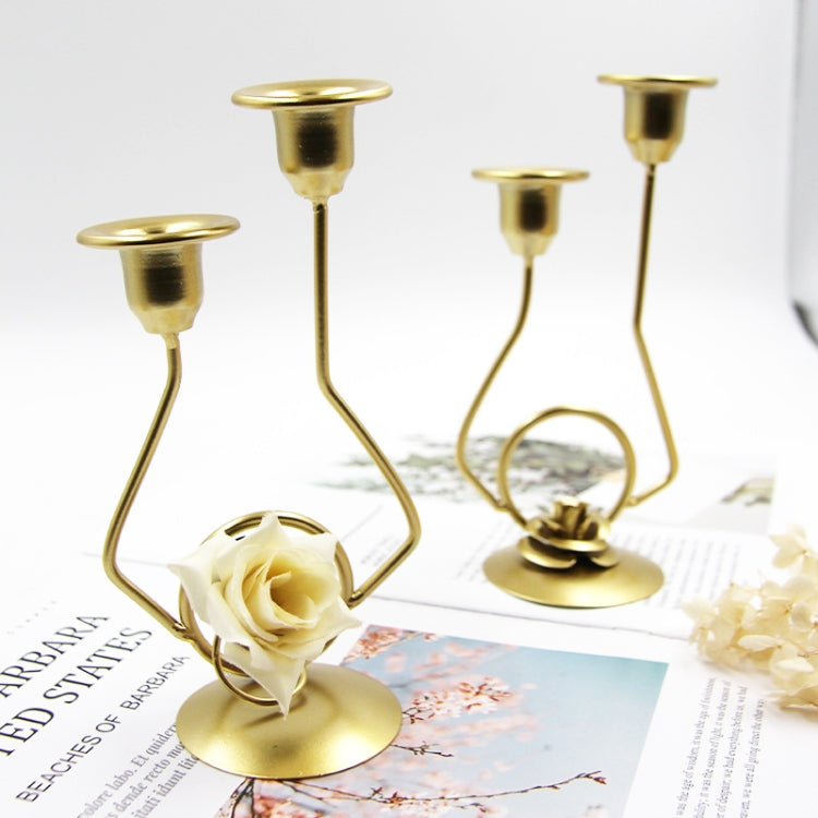 Wrought Iron Double-Headed Candlesticks Party งานแต่งงาน เชิงเทียนตกแต่งโต๊ะ, Silk, Iron
