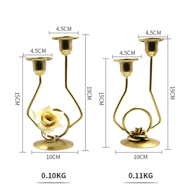 Wrought Iron Double-Headed Candlesticks Party งานแต่งงาน เชิงเทียนตกแต่งโต๊ะ, Silk, Iron