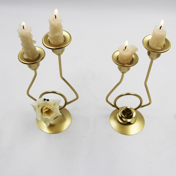Wrought Iron Double-Headed Candlesticks Party งานแต่งงาน เชิงเทียนตกแต่งโต๊ะ, Silk, Iron