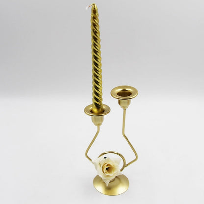 Wrought Iron Double-Headed Candlesticks Party งานแต่งงาน เชิงเทียนตกแต่งโต๊ะ, Silk, Iron