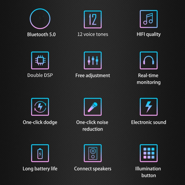 การ์ดเสียง NC-A1 Bluetooth 5.0 เอฟเฟกต์เสียง 12 ชนิดรองรับการตรวจสอบตามเวลาจริง, NC-A1