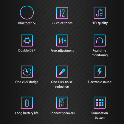 การ์ดเสียง NC-A1 Bluetooth 5.0 เอฟเฟกต์เสียง 12 ชนิดรองรับการตรวจสอบตามเวลาจริง, NC-A1