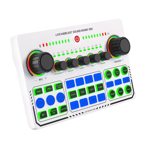 การ์ดเสียง X50 Bluetooth RGB LED พร้อมอินเตอร์เฟสพอร์ต OTG, X50