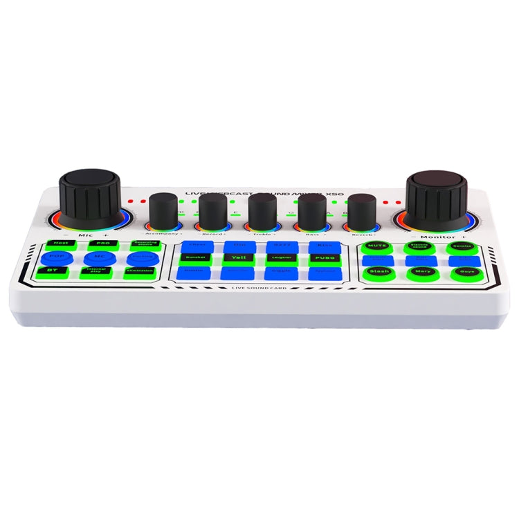 การ์ดเสียง X50 Bluetooth RGB LED พร้อมอินเตอร์เฟสพอร์ต OTG, X50