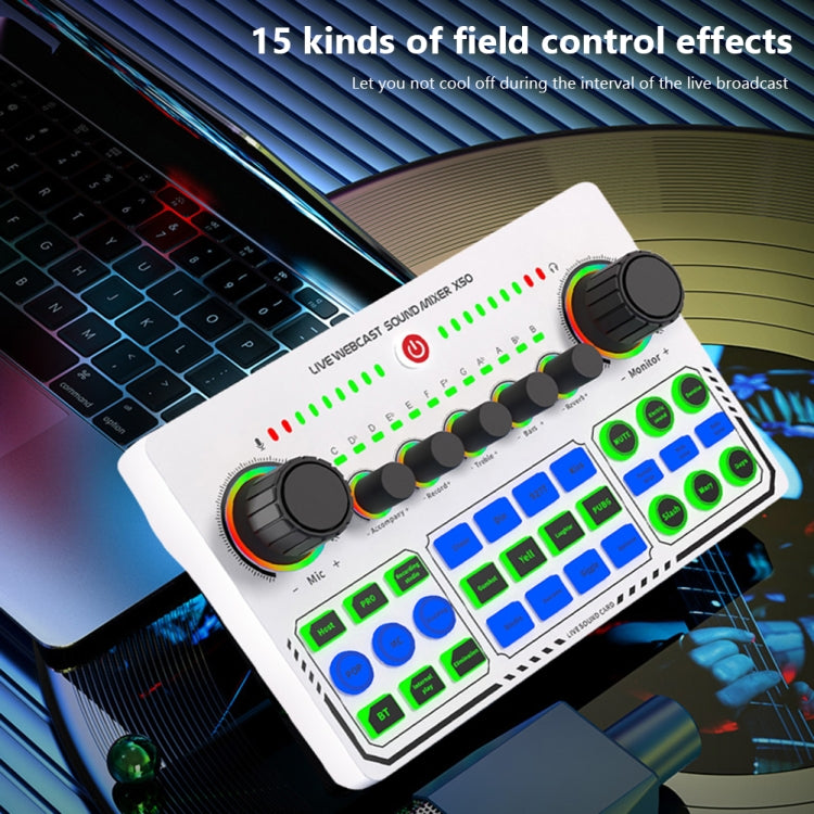 การ์ดเสียง X50 Bluetooth RGB LED พร้อมอินเตอร์เฟสพอร์ต OTG, X50