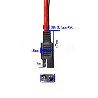 2 ชิ้น 20A แบตเตอรี่รถยนต์พลังงานแสงอาทิตย์ SAE สายไฟต่อ, 15cm, 30cm, 100cm