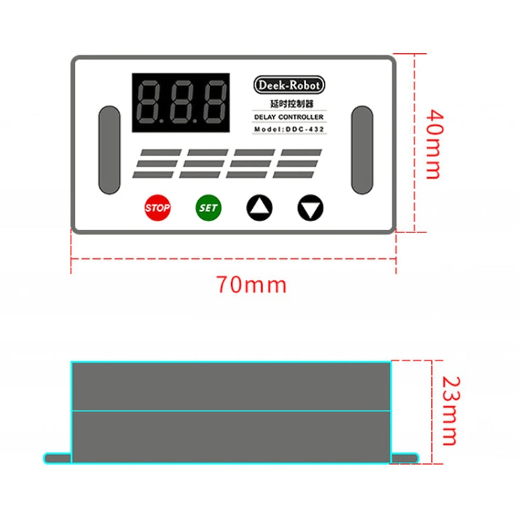 Deek-Robot DDC-432 สวิตช์รีเลย์หน่วงเวลา DC5V-30V Dual MOS Tube Digital แสดงผล Time Relay Controller, Time Relay Controller