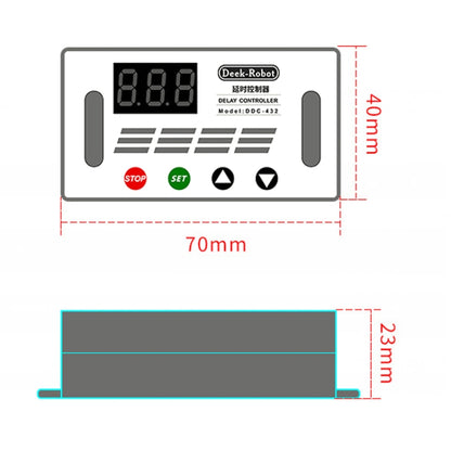 Deek-Robot DDC-432 สวิตช์รีเลย์หน่วงเวลา DC5V-30V Dual MOS Tube Digital แสดงผล Time Relay Controller, Time Relay Controller