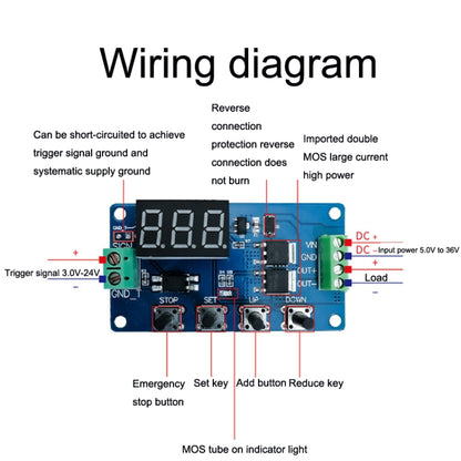 Deek-Robot DDC-432 สวิตช์รีเลย์หน่วงเวลา DC5V-30V Dual MOS Tube Digital แสดงผล Time Relay Controller, Time Relay Controller