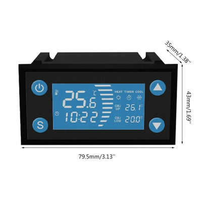 W-1213 อัจฉริยะจอแสดงผลดิจิตอลตู้ปลาปีนเขาควบคุมอุณหภูมิสัตว์เลี้ยงปลูกฟักไข่ควบคุมอุณหภูมิ, W-1213