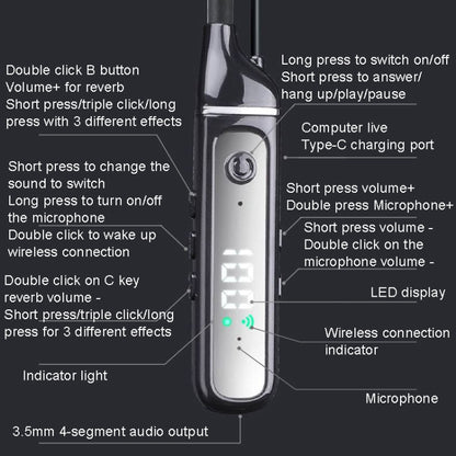 SN-537K 5.3 หูฟัง Bluetooth Live การ์ดเสียงในตัวตัวรับสัญญาณไร้สายหูฟังแบบสปอร์ต